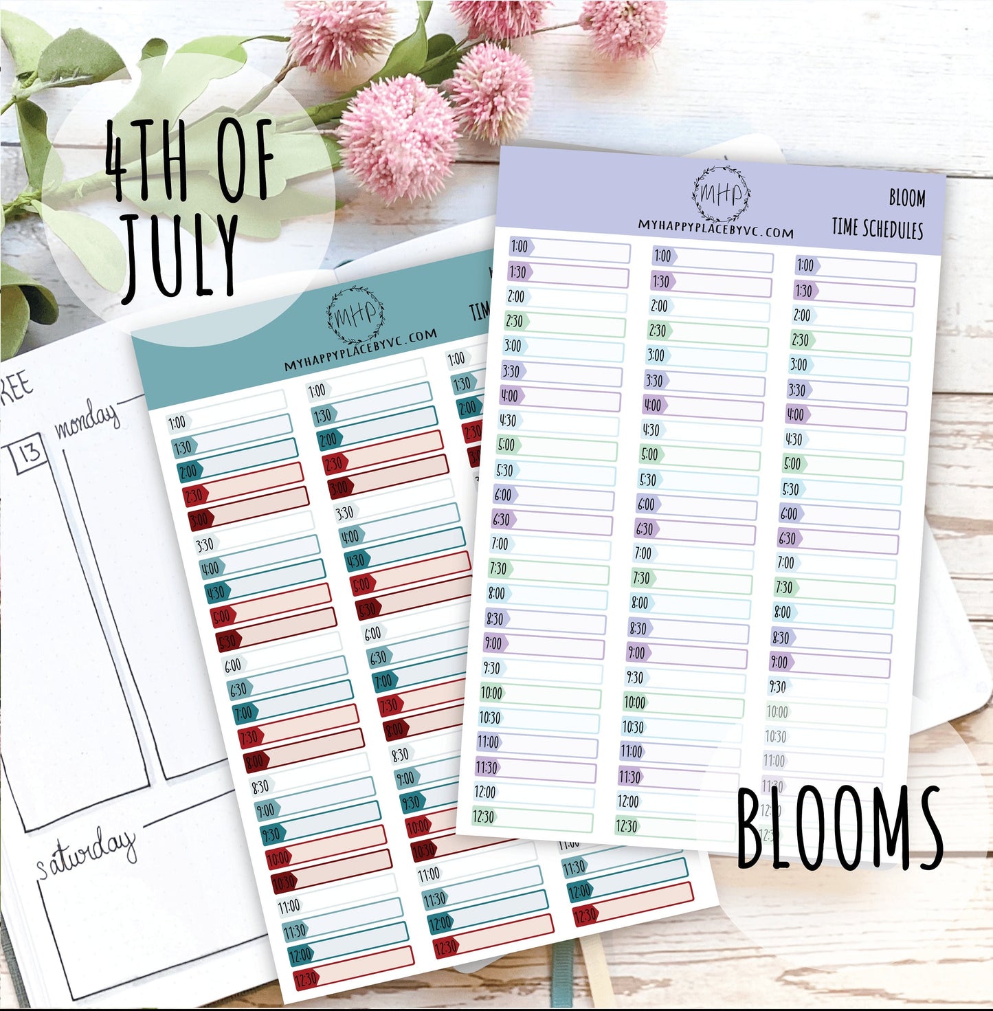 Timed Appointment Labels, Planner Sticker for Bullet Journals, College Planner, Teacher Planner, Homeshcool Planner || F706