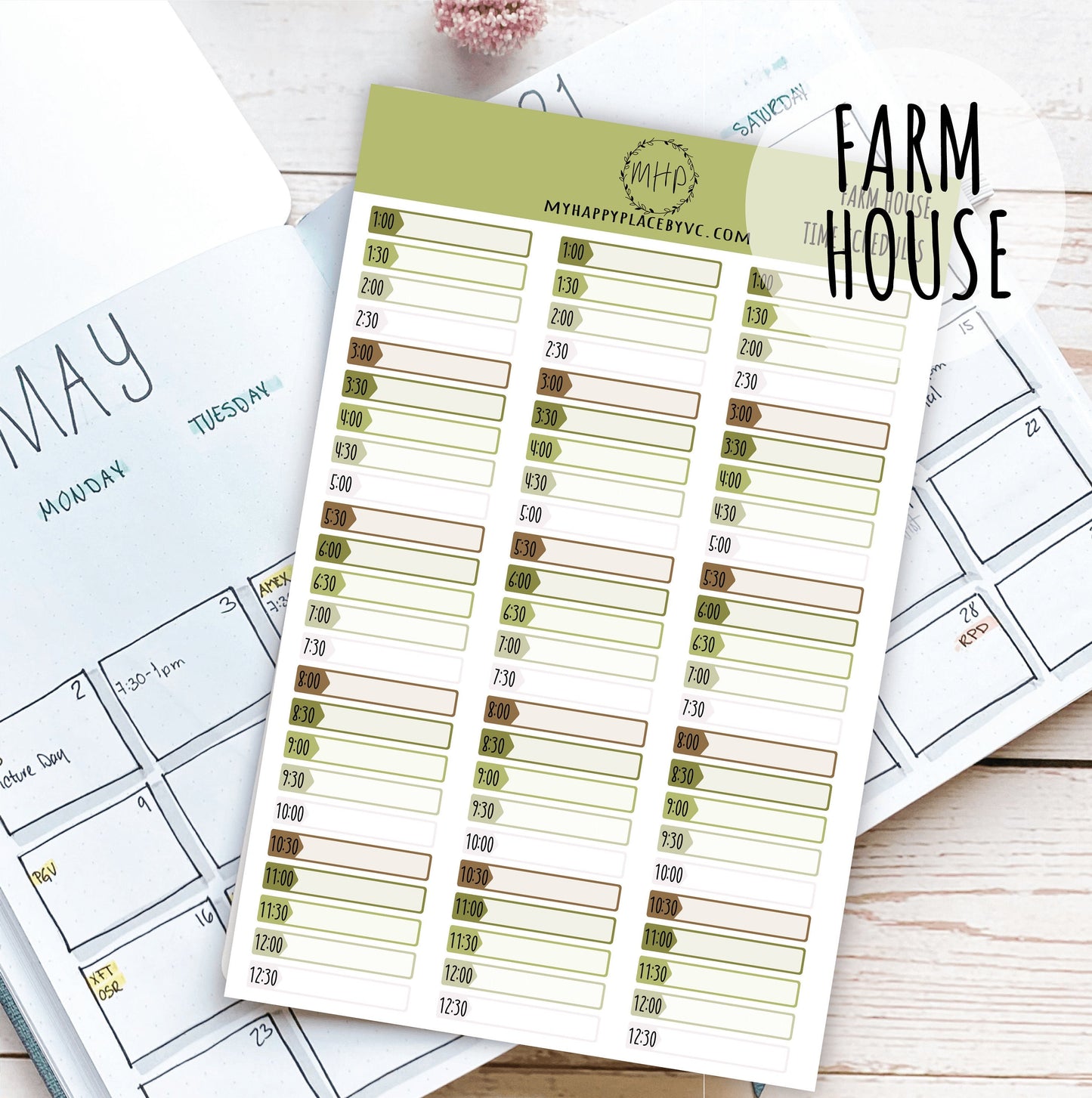 Timed Appointment Labels, Planner Sticker for Bullet Journals, College Planner, Teacher Planner, Homeshcool Planner || F706