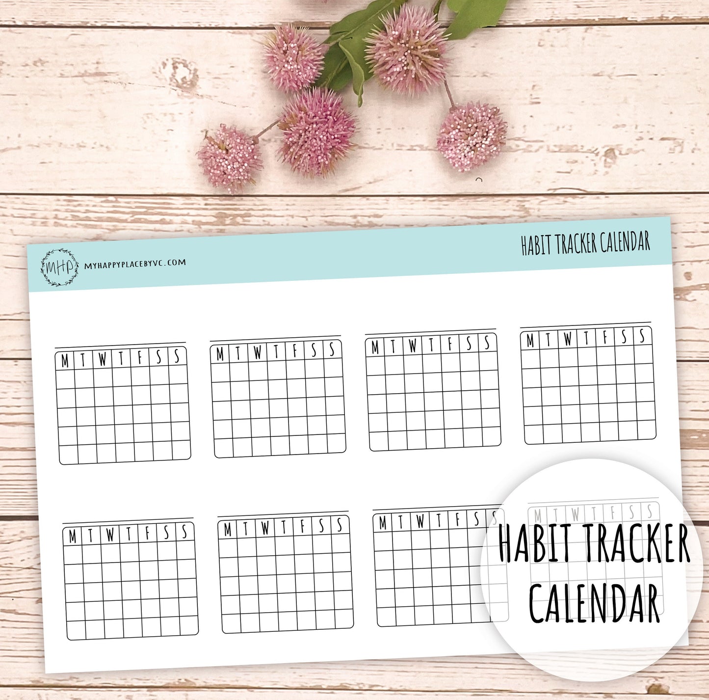 Habit Tracker Calendar Stickers || F735