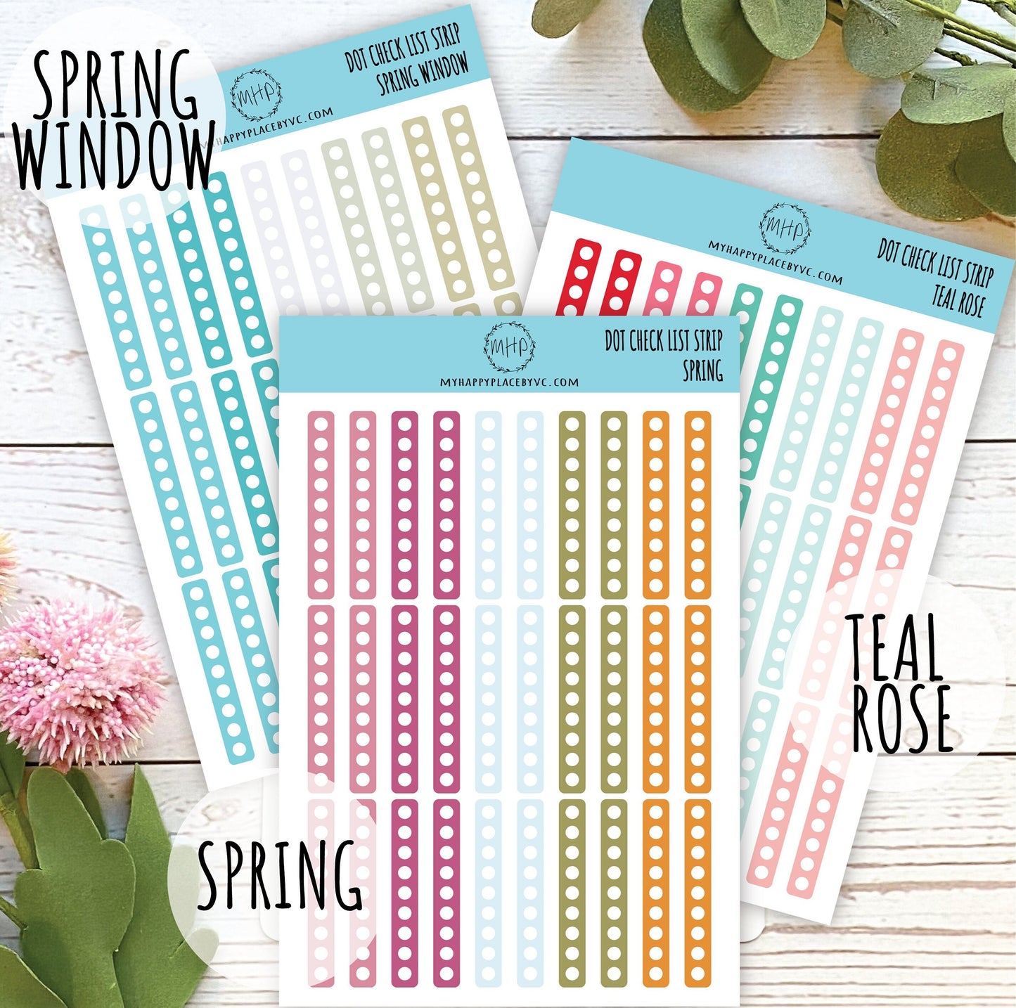 Dot Check List Strip. Planner Stickers for Bullet Journals, College Planner. Sticker for Homeschool Planners or School Planner || H505