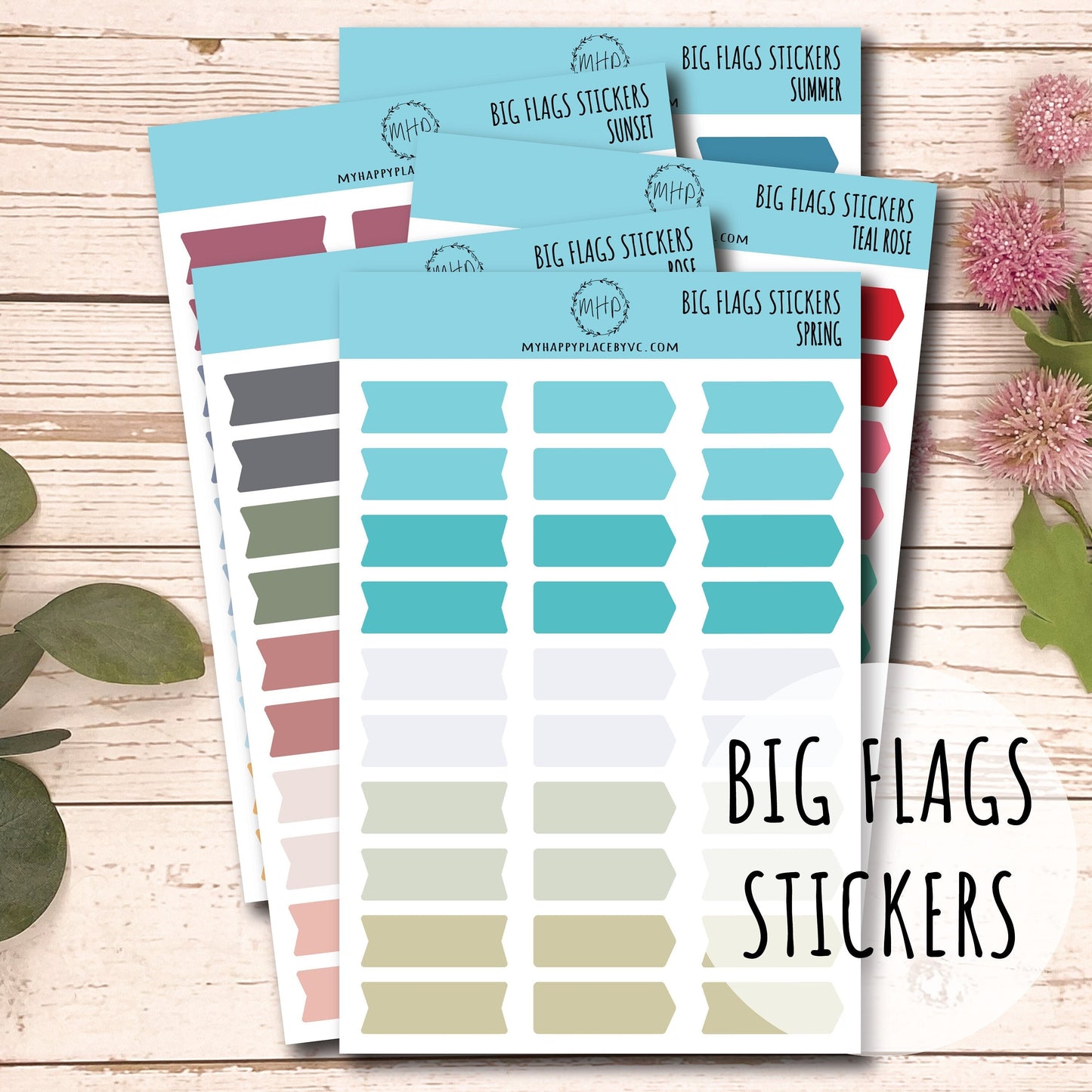 Long Flag Stickers for Planners. Big Flag Stickers for College Planner, Student Planner, Bullet Journals or Homeschool Planner || H503