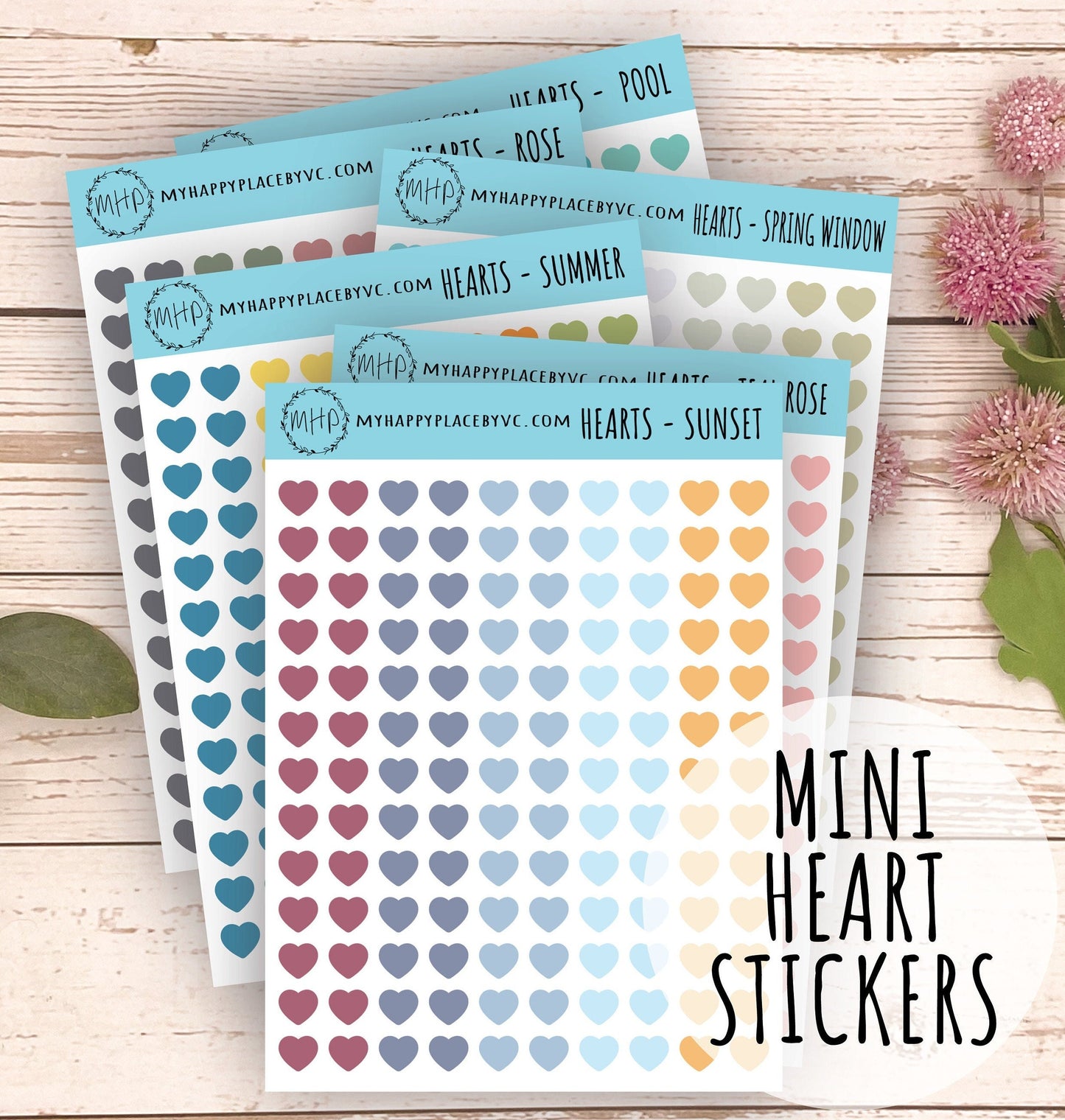 Mini Heart Sticker for College Planner, School Planner, Bullet Journal. Cute Heart Planner Stickers for Homeschool Planner || Q106