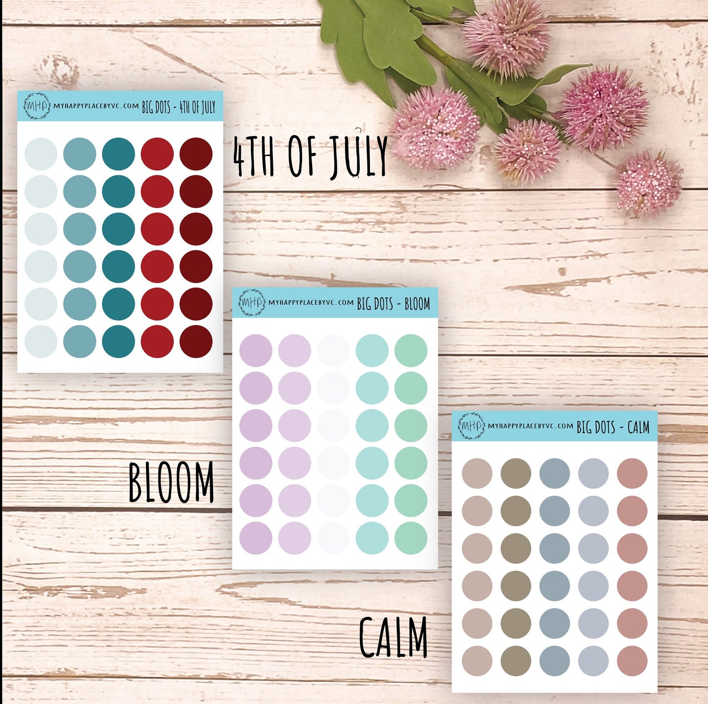 Big Dot Stickers for College Planner, School Planner, Teacher Planner. Planner Sticker for Homeschool Planner and Bullet Journal || Q107