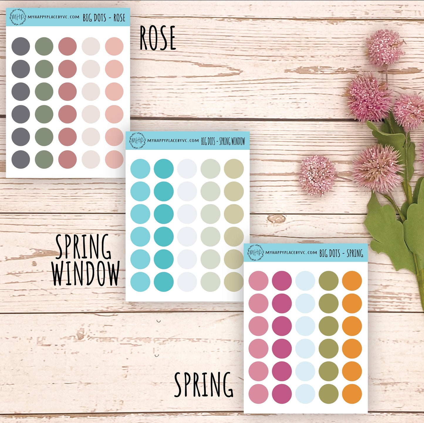 Big Dot Stickers for College Planner, School Planner, Teacher Planner. Planner Sticker for Homeschool Planner and Bullet Journal || Q107