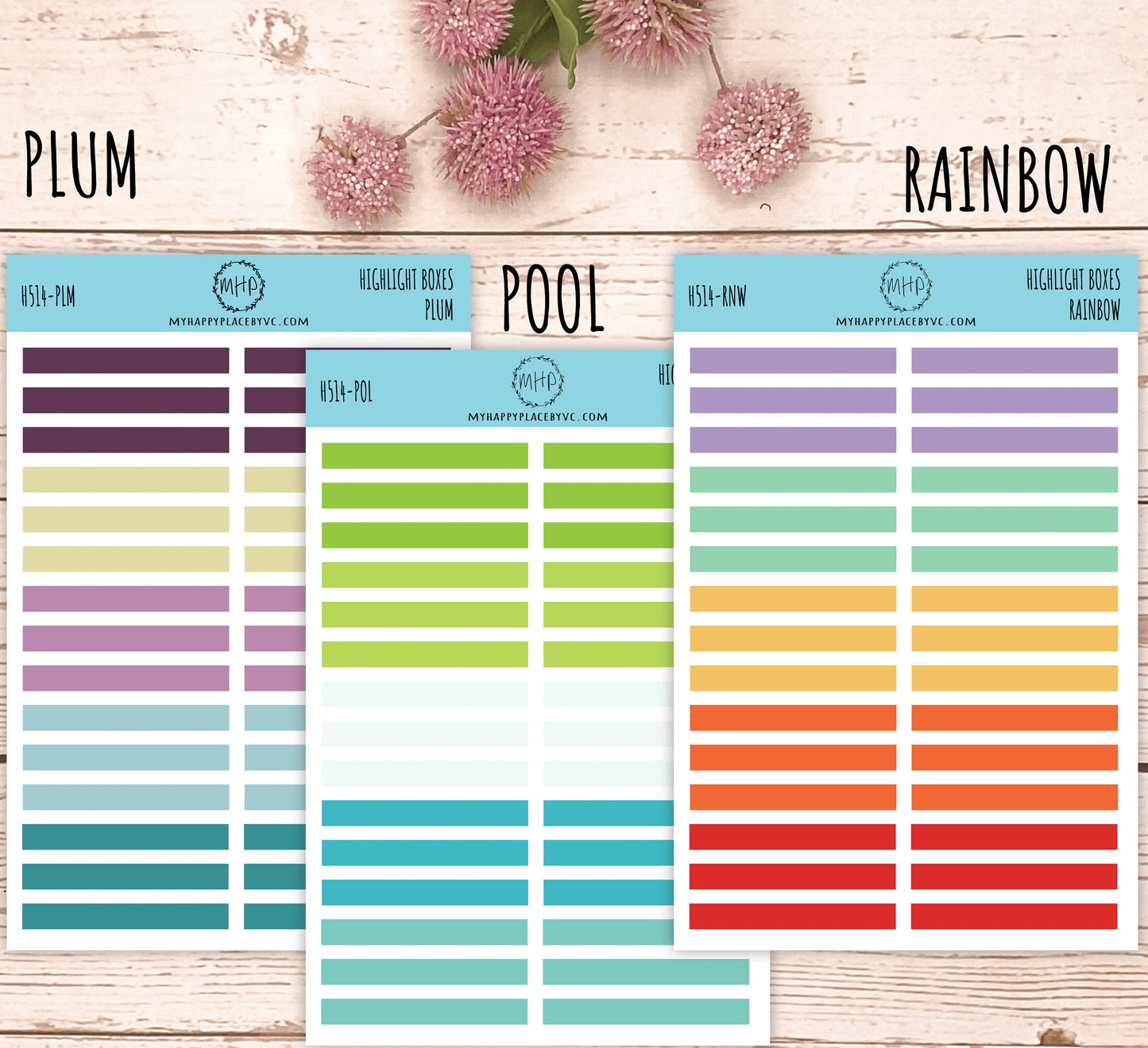 Highlight Box for Planners. Stickers for College Planner, Student Planner, Bullet Journals or Homeschool Planner, Academic Planner|| H514