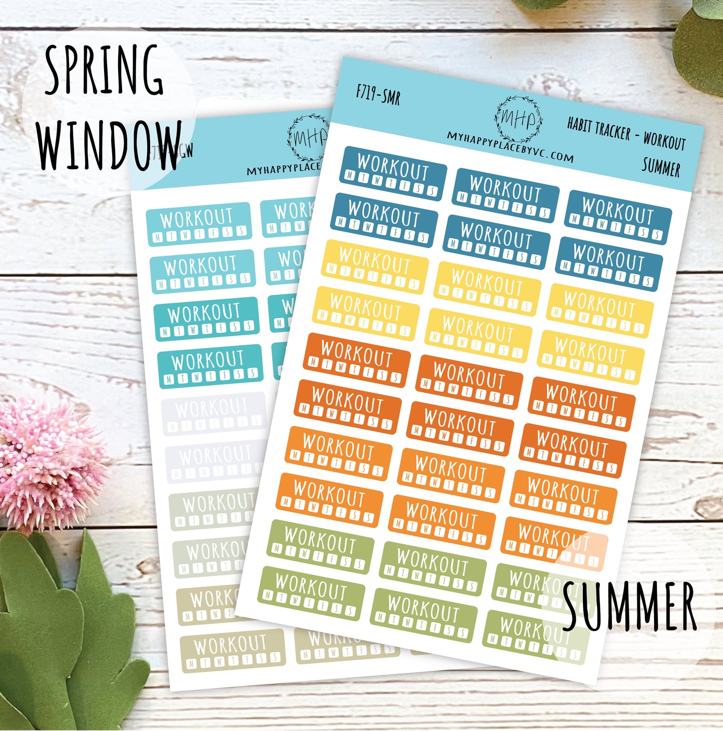 Habit Tracker Workout Planner Stickers for Bullet Journals, College Planner, Teacher, Homeschool Planner and School Planners || F719