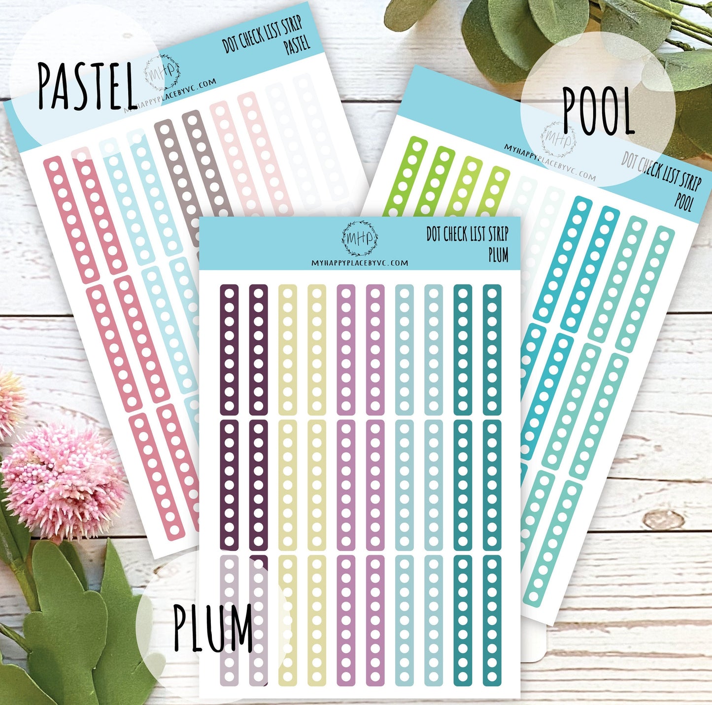 Dot Check List for Planners. Stickers for College Planner, Student Planner, Bullet Journals or Homeschool Planner, Academic Planner|| H505