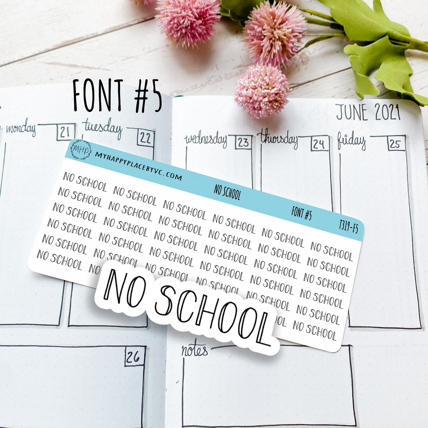 NO SCHOOL Stickers for Planners and Bullet Journals || T319