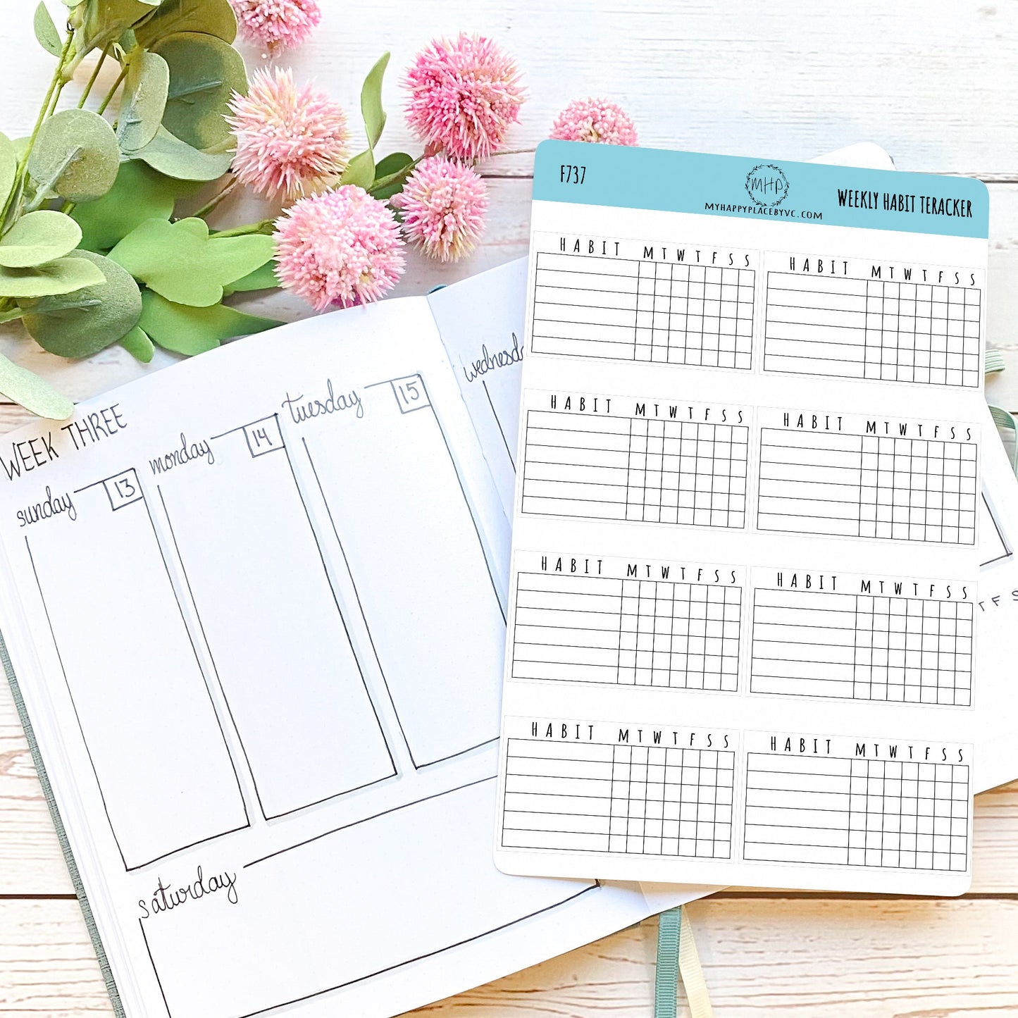 Weekly Habit Tracker Stickers || F737