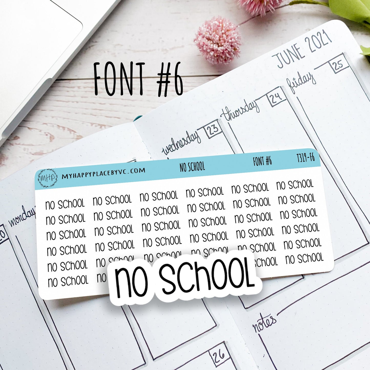 NO SCHOOL Stickers for Planners and Bullet Journals || T319