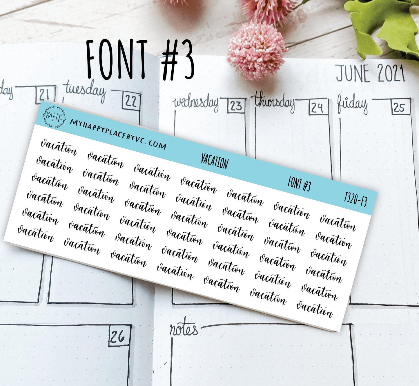 VACATION Stickers for Calendars, Teacher Planner, and Bullet Journals. Stickers for College Planner and Trackers || T320