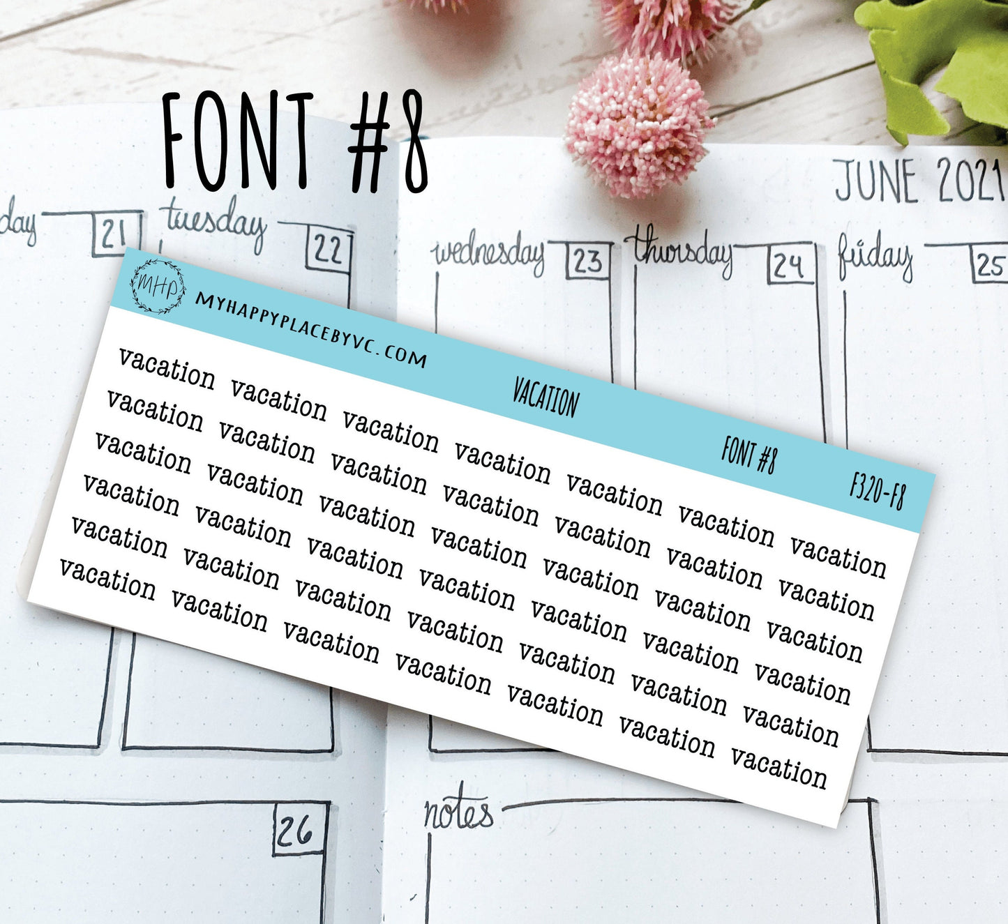 VACATION Stickers for Calendars, Teacher Planner, and Bullet Journals. Stickers for College Planner and Trackers || T320
