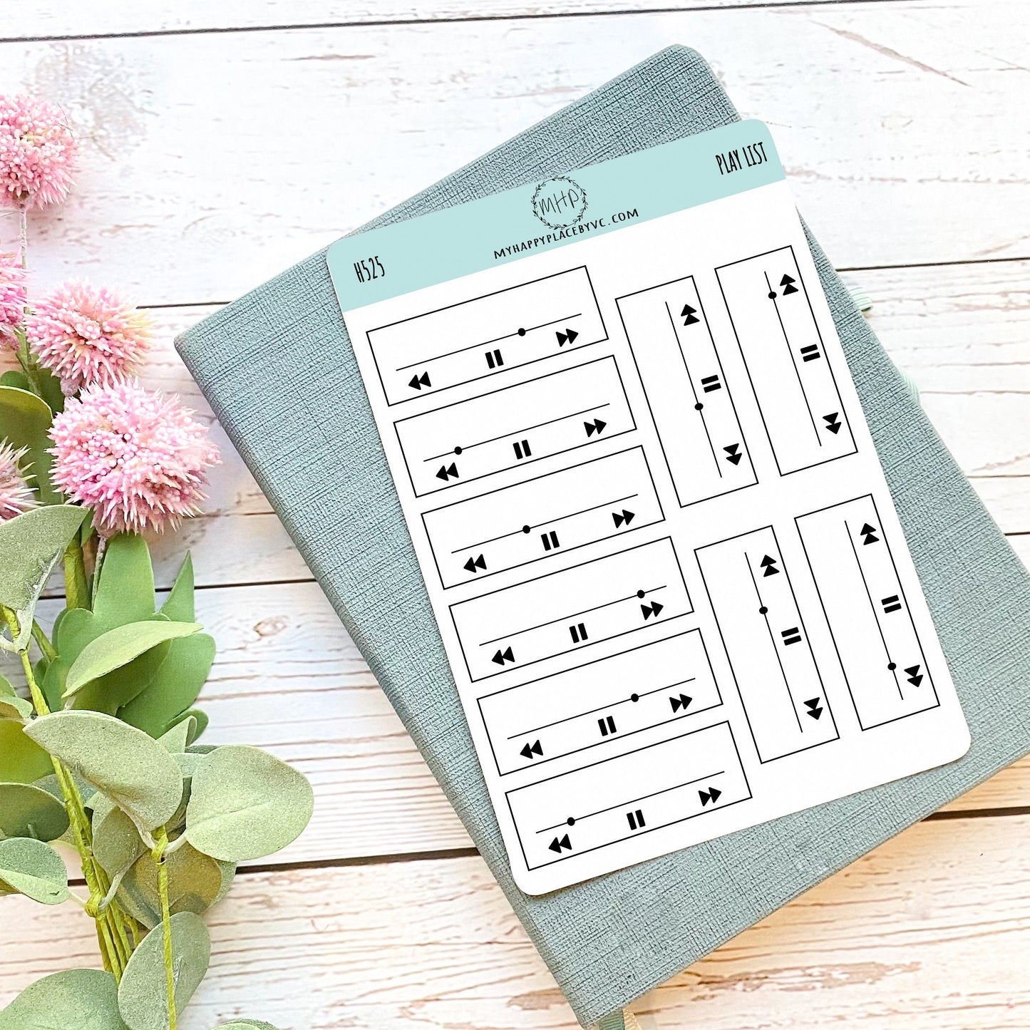 Play List Stickers for Bullet Journals. Stickers for Planners and Organizers. Doodle Stickers || H527