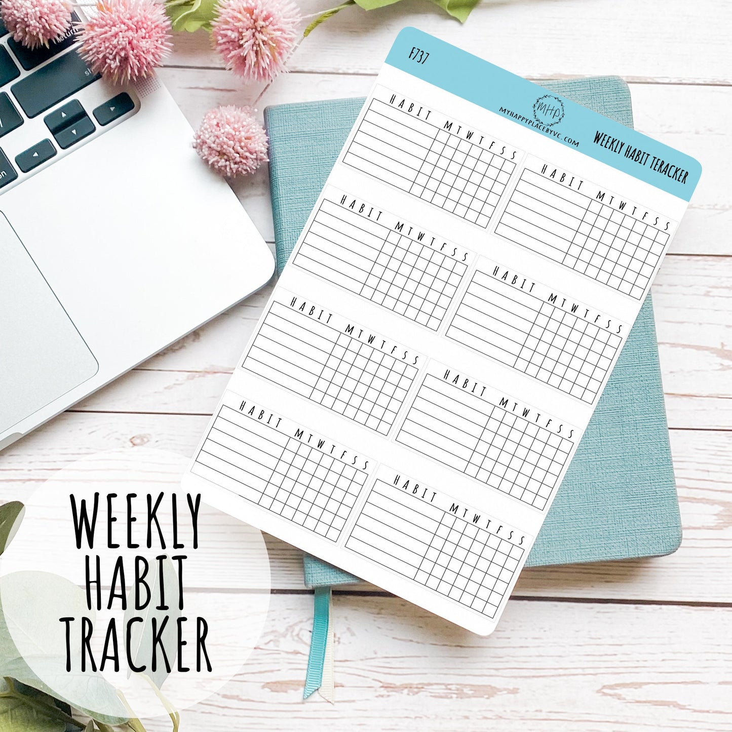 Weekly Habit Tracker Stickers || F737