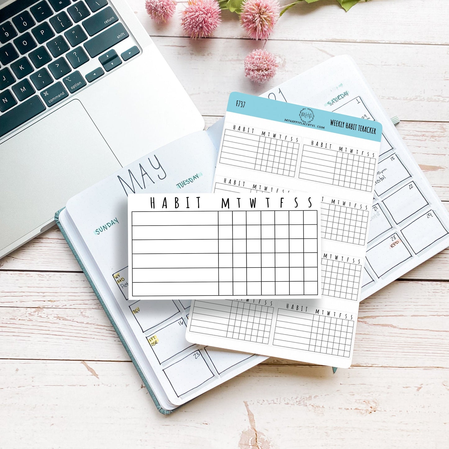 Weekly Habit Tracker Stickers || F737