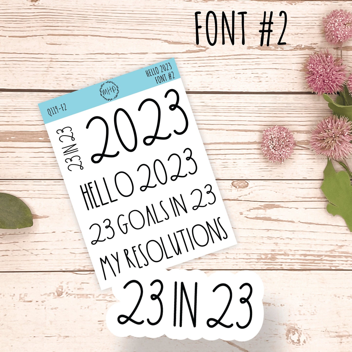 Hello 2023 Stickers. 2023 Goals and Resolution Stickers for Bullet Journals and Planners || Q119