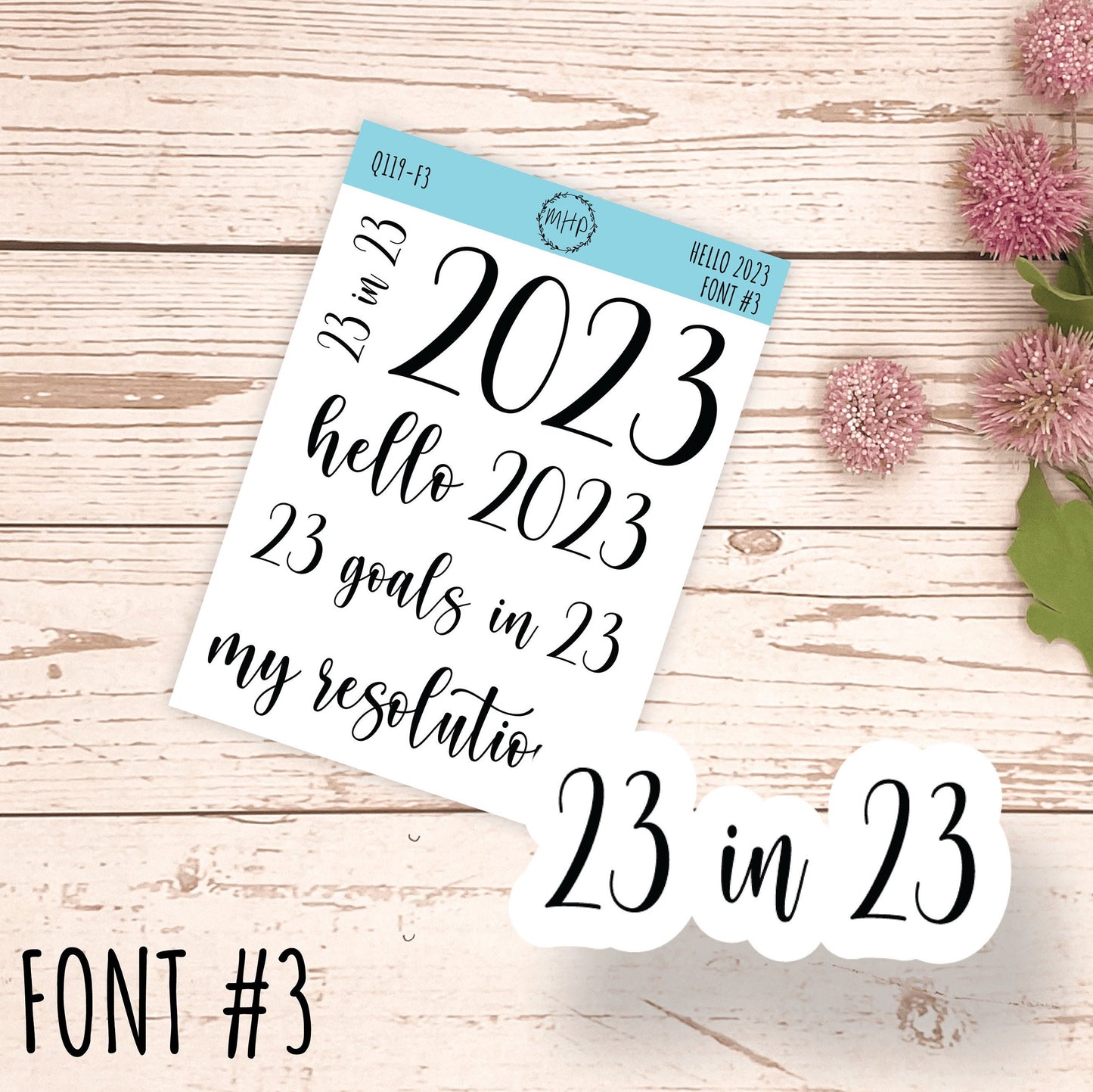 Hello 2023 Stickers. 2023 Goals and Resolution Stickers for Bullet Journals and Planners || Q119