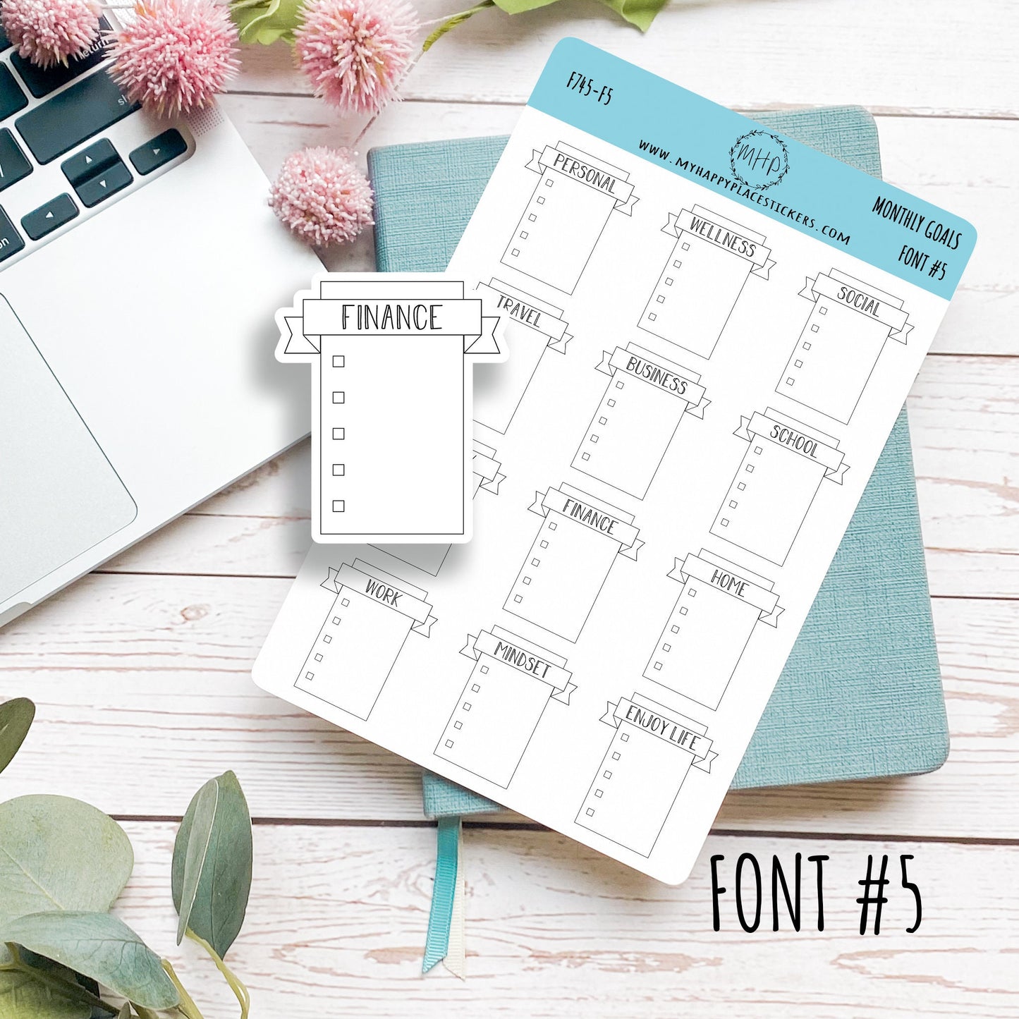 Monthly Goal Stickers for Planners and Bullet Journals || F745