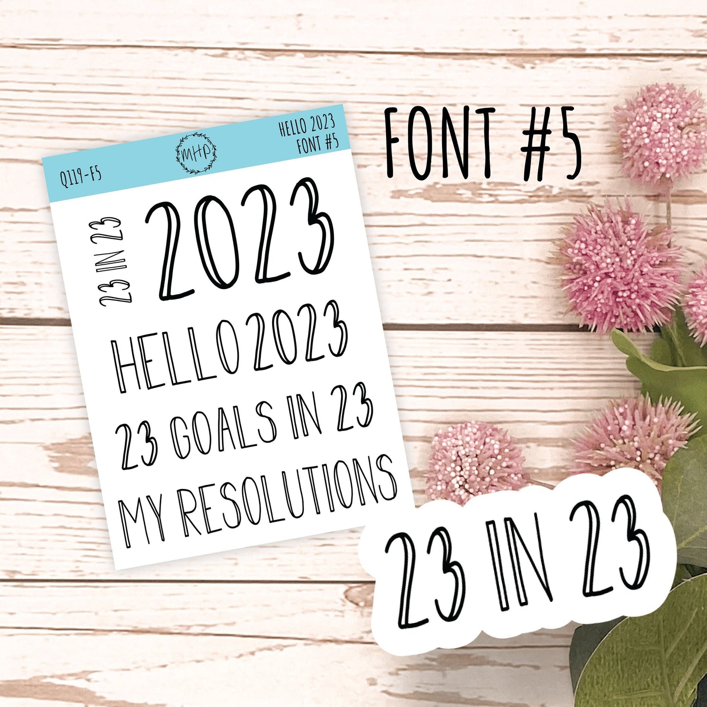Hello 2023 Stickers. 2023 Goals and Resolution Stickers for Bullet Journals and Planners || Q119