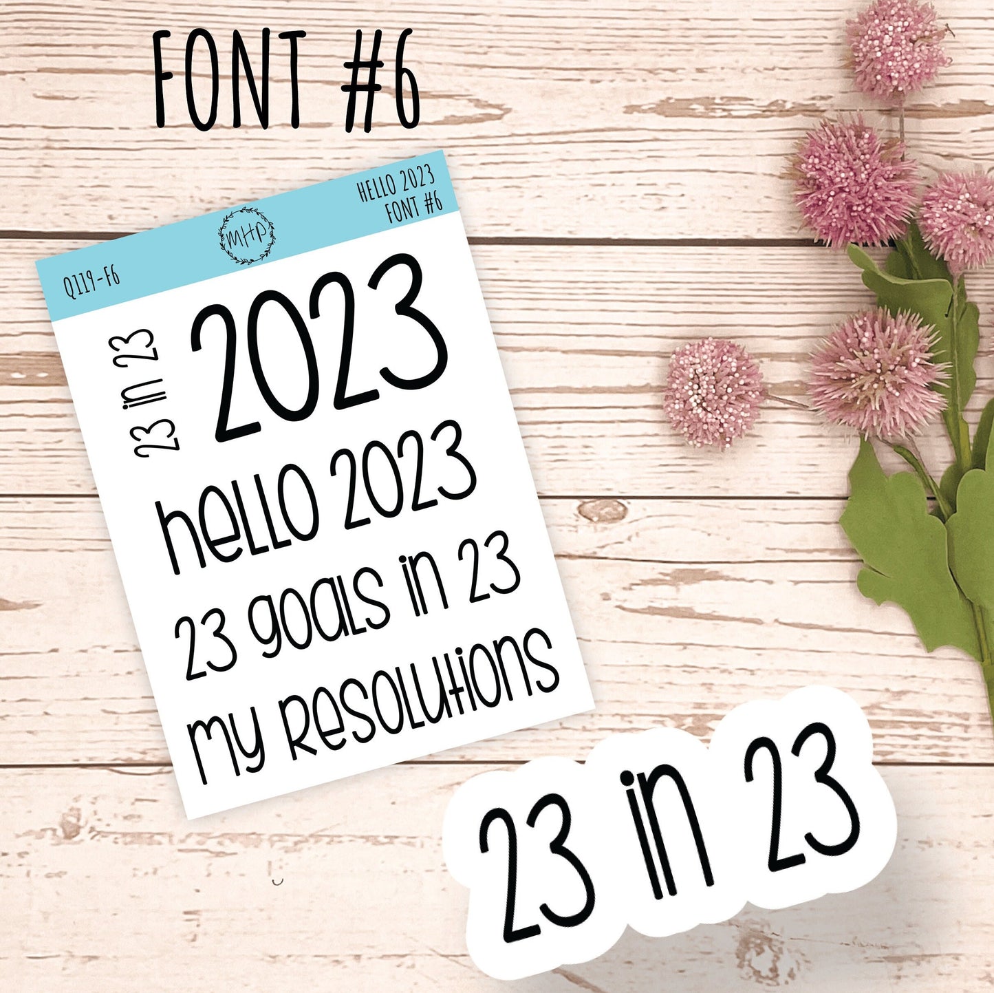 Hello 2023 Stickers. 2023 Goals and Resolution Stickers for Bullet Journals and Planners || Q119