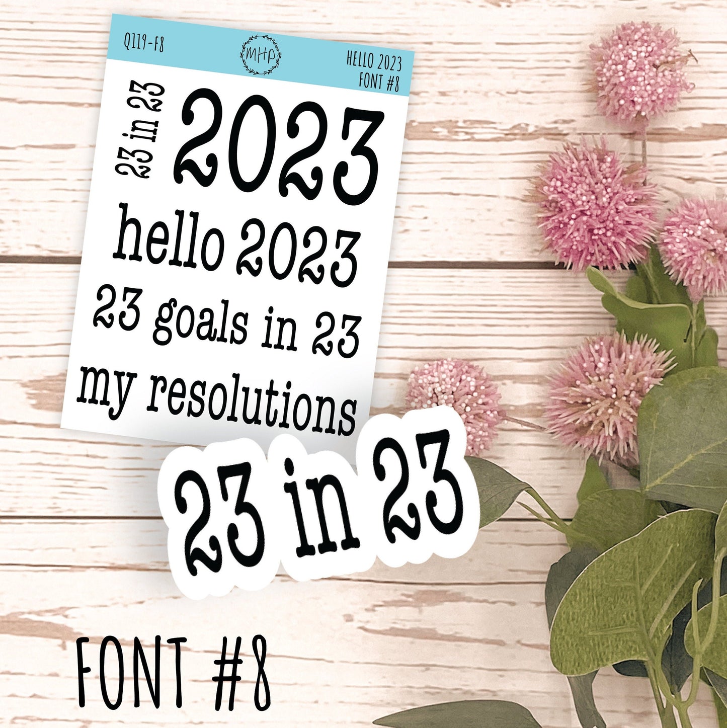 Hello 2023 Stickers. 2023 Goals and Resolution Stickers for Bullet Journals and Planners || Q119
