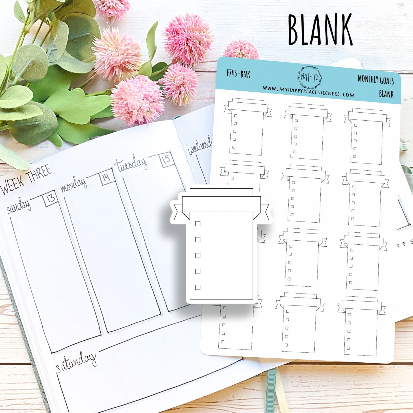 Monthly Goal Stickers for Planners and Bullet Journals || F745