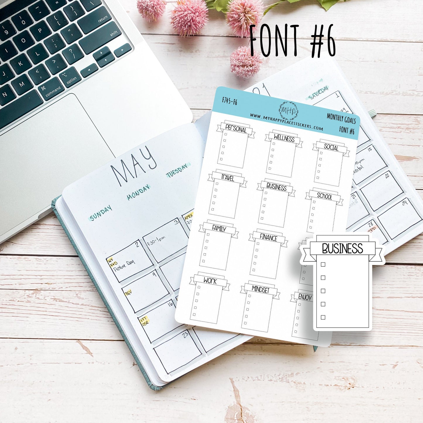 Monthly Goal Stickers for Planners and Bullet Journals || F745