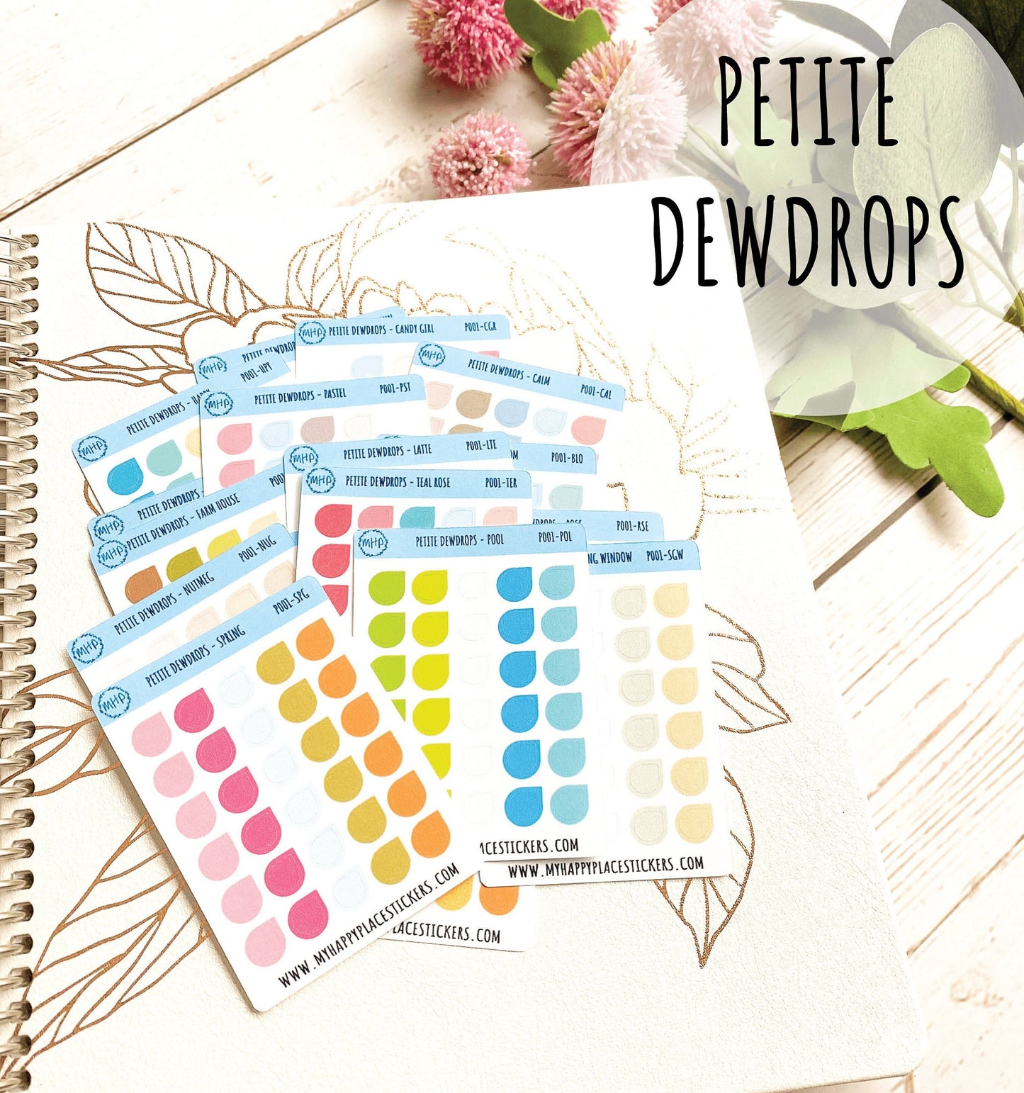 Petite Dewdrop Stickers for Bullet Journals and Planners || P001