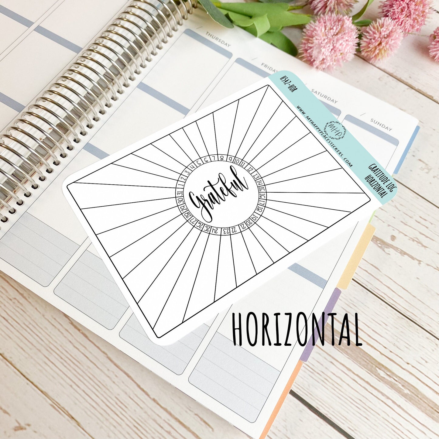 Gratitude Log Stickers for Bullet Journals. Stickers for Planners and Organizers. Doodle Stickers || H542
