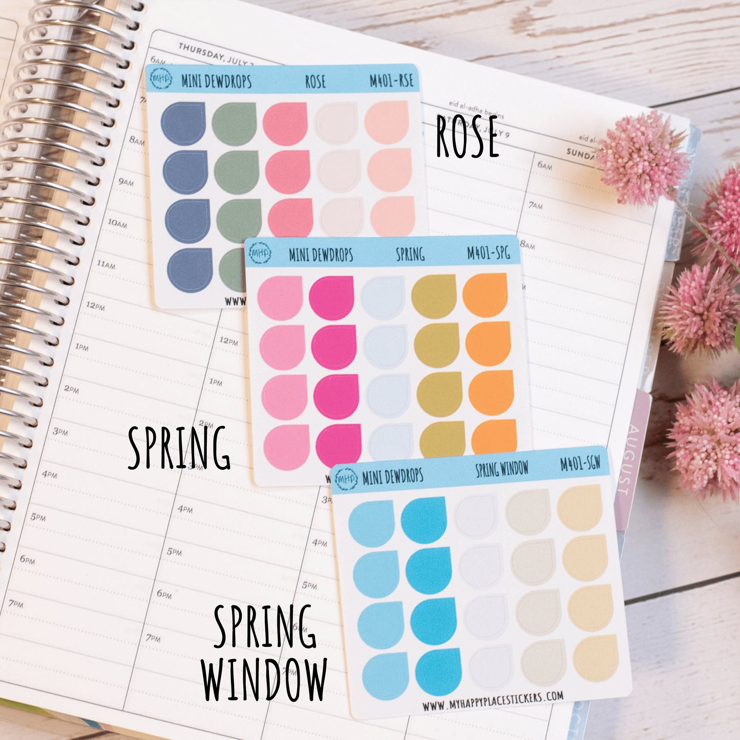 Mini Dewdrop Stickers for Bullet Journals and Planners || M401