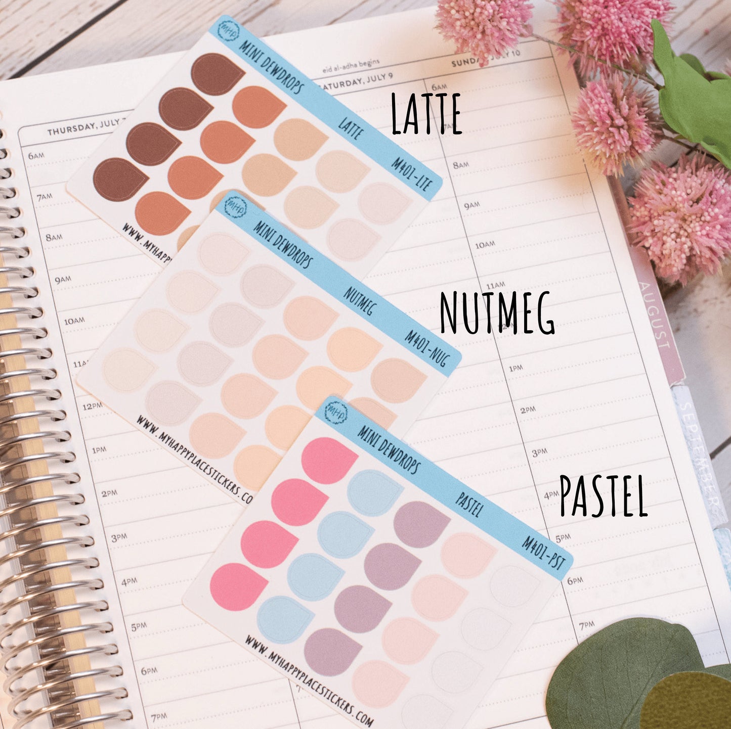 Mini Dewdrop Stickers for Bullet Journals and Planners || M401
