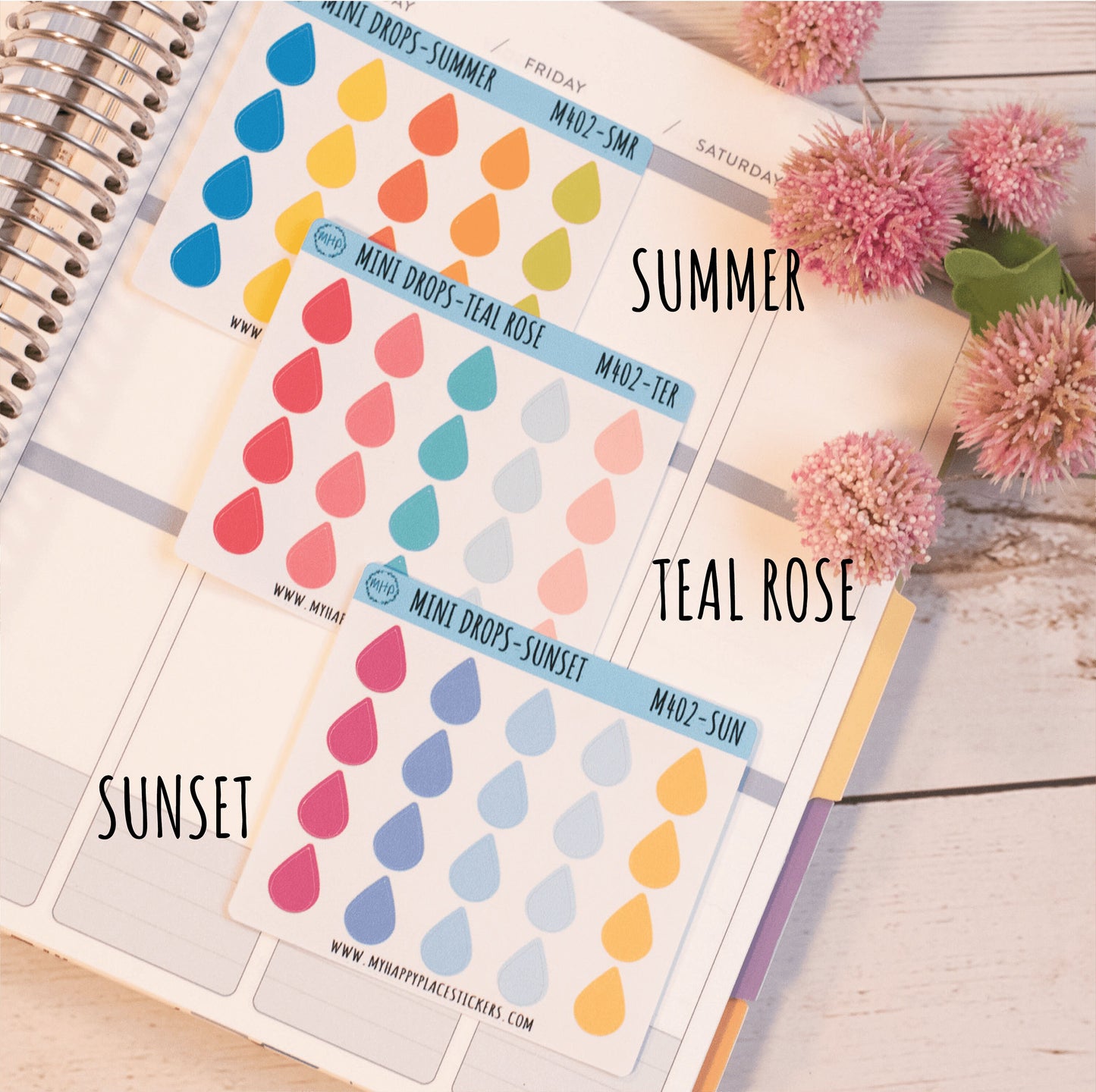 Mini Drops Stickers for Bullet Journals and Planners || M402