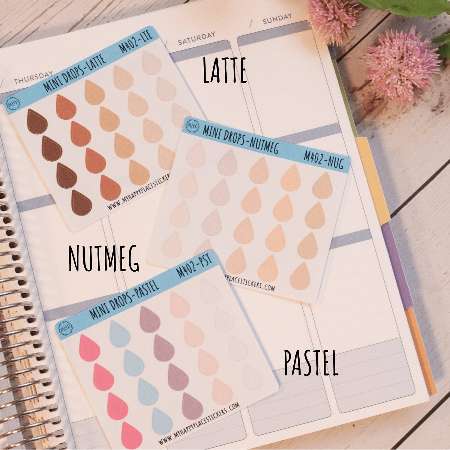 Mini Drops Stickers for Bullet Journals and Planners || M402