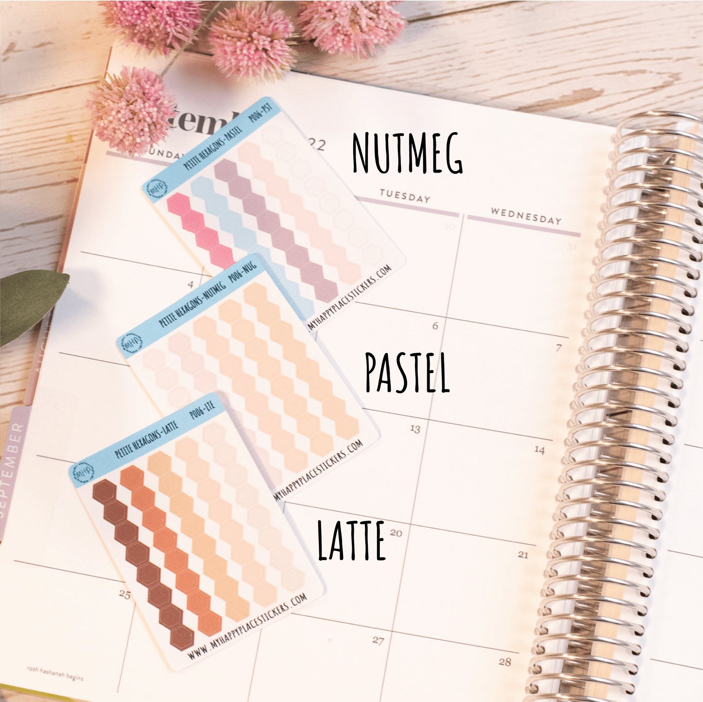 Petite Hexagon Stickers Bullet Journals and Planners, Bullet Point Stickers || P006