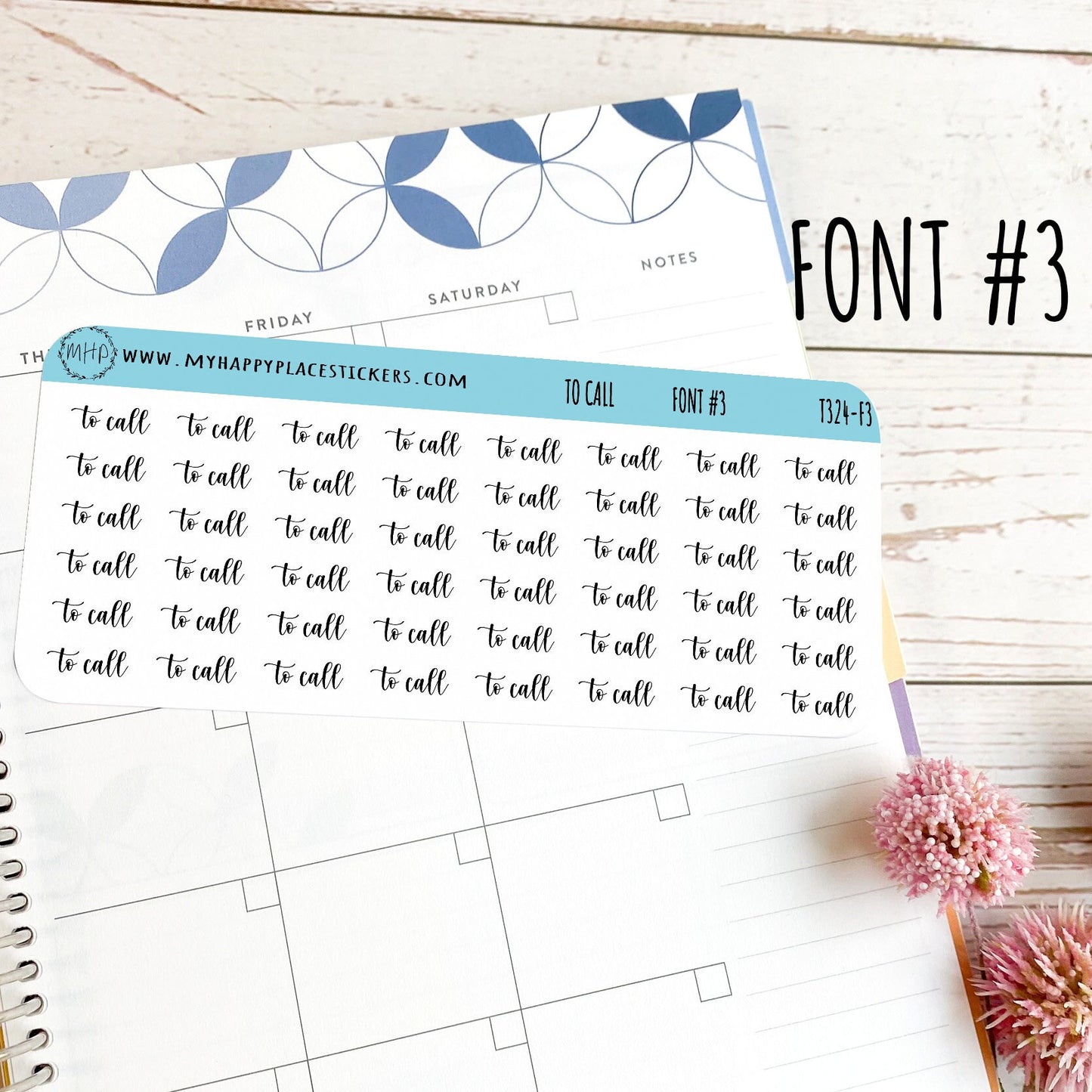 TO CALL Stickers for Calendars, Bullet Journals, and Planner || T324