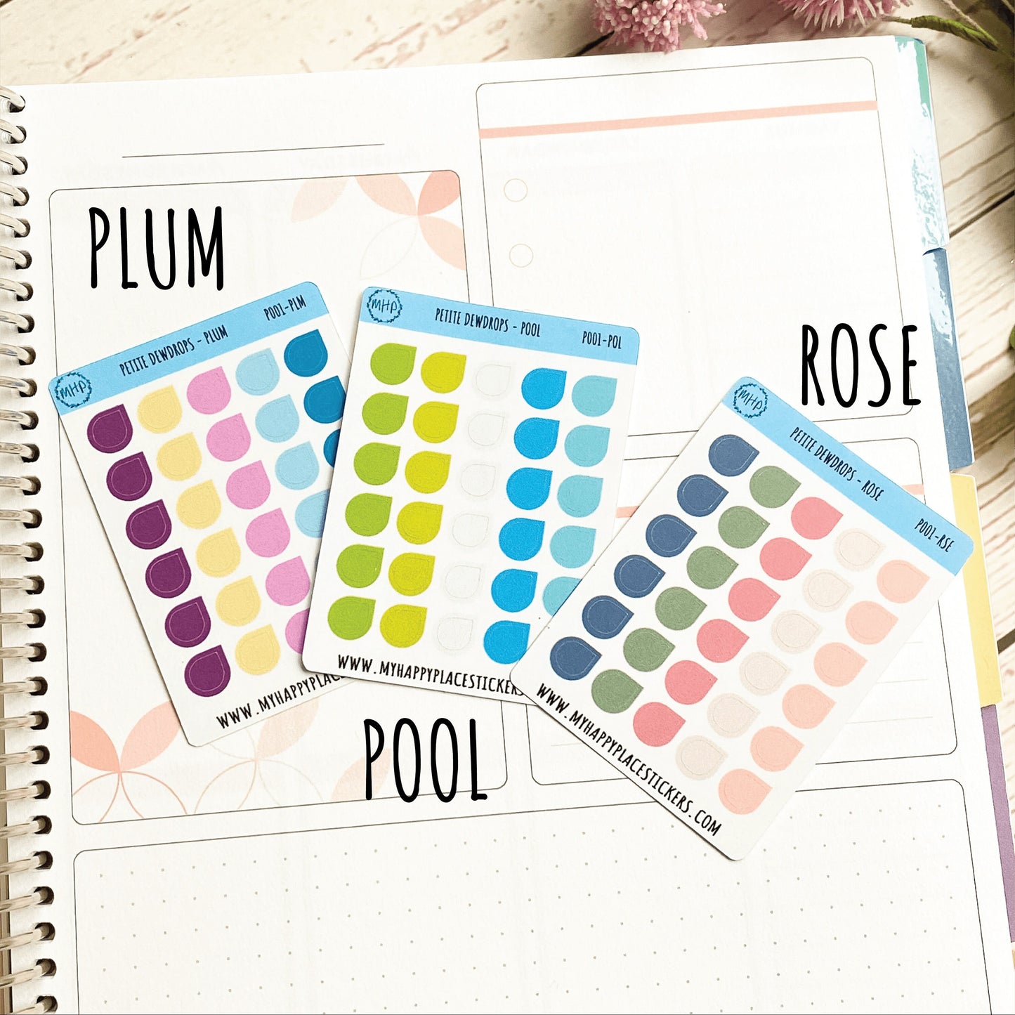Petite Dewdrop Stickers for Bullet Journals and Planners || P001