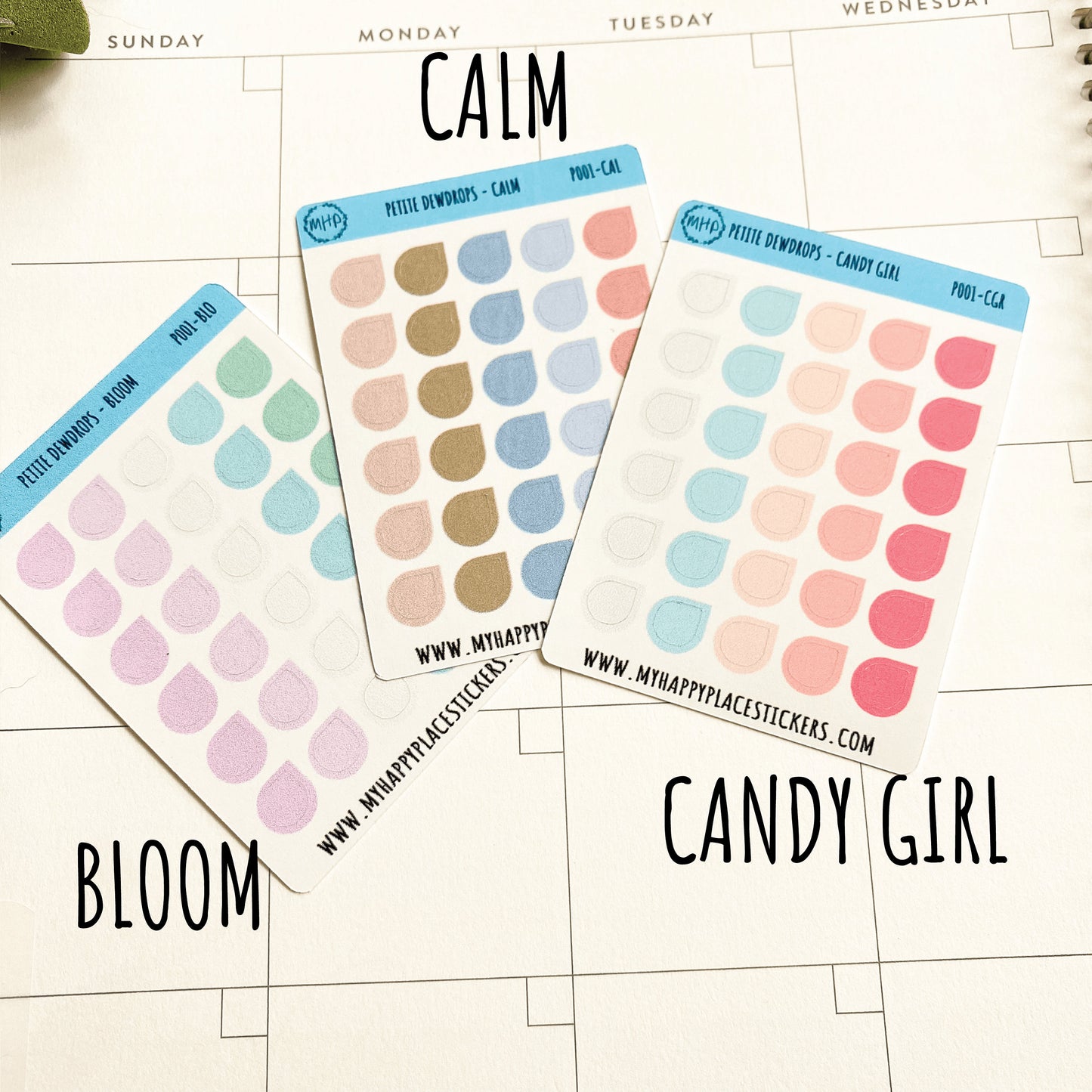 Petite Dewdrop Stickers for Bullet Journals and Planners || P001
