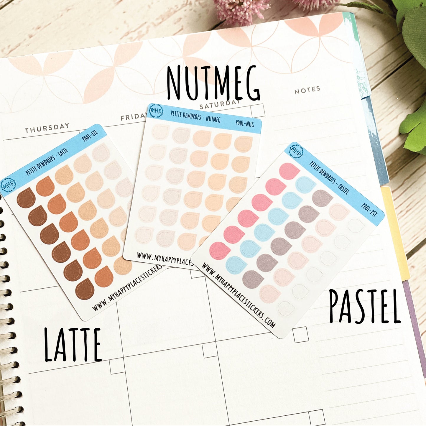 Petite Dewdrop Stickers for Bullet Journals and Planners || P001