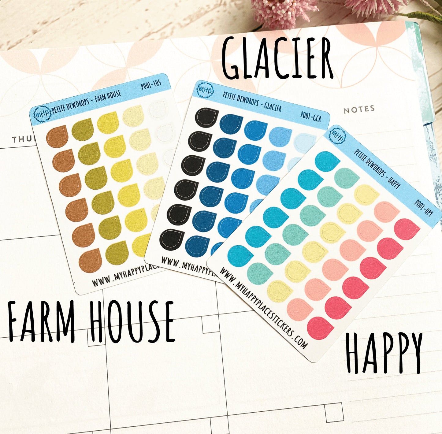 Petite Dewdrop Stickers for Bullet Journals and Planners || P001