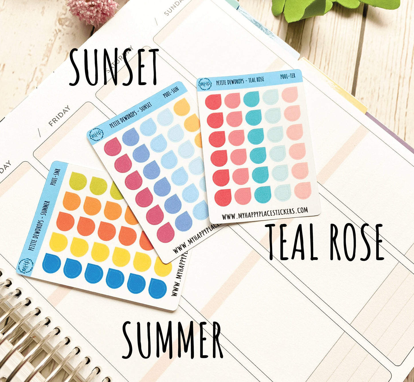 Petite Dewdrop Stickers for Bullet Journals and Planners || P001