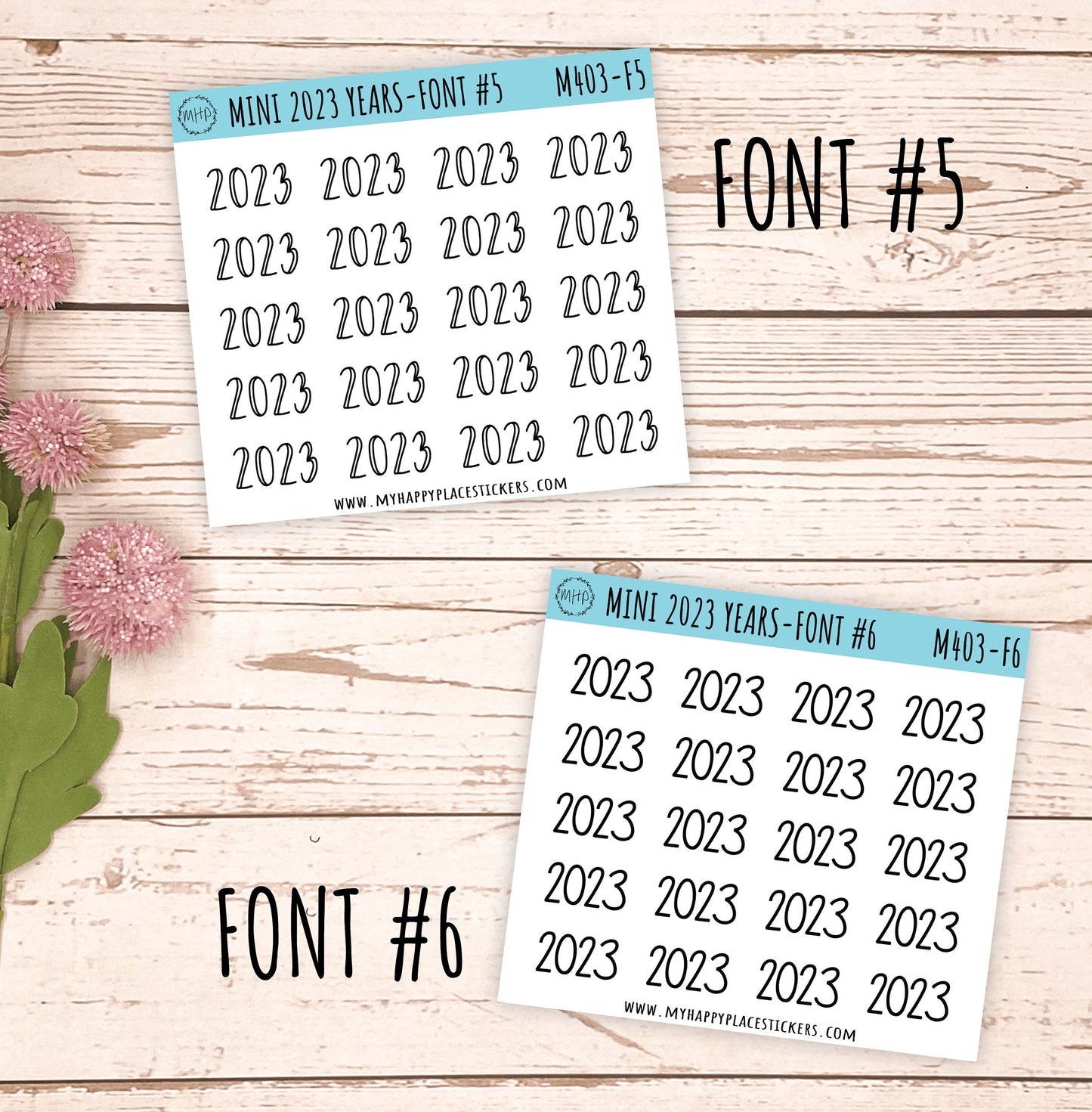 Mini 2023 Year Stickers for Bullet Journals and Planners || M403