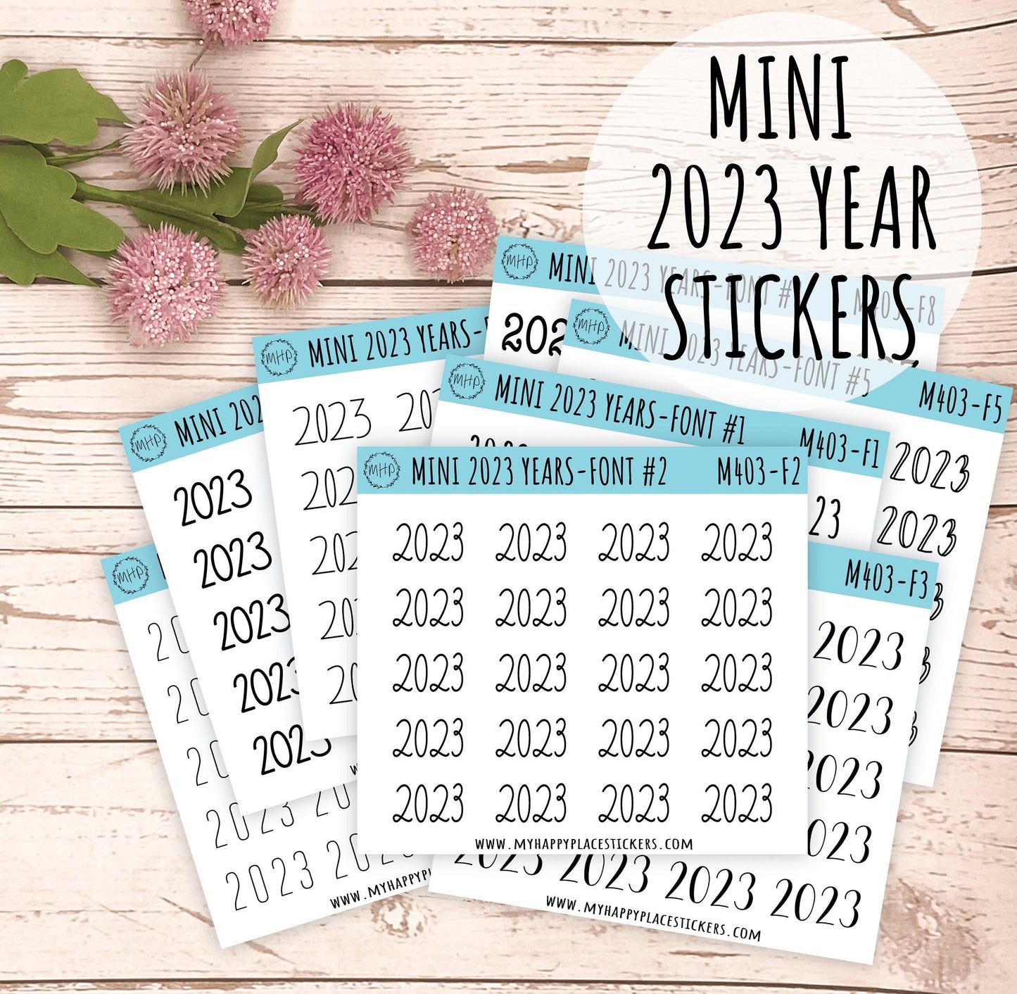 Mini 2023 Year Stickers for Bullet Journals and Planners || M403