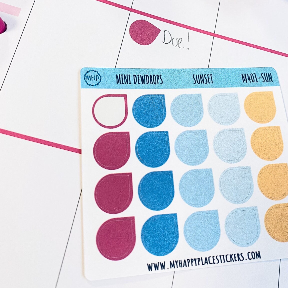 Mini Dewdrop Stickers for Bullet Journals and Planners || M401