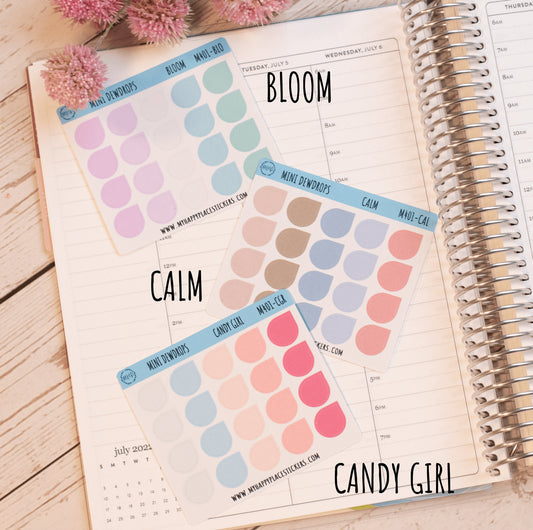 Mini Dewdrop Stickers for Bullet Journals and Planners || M401