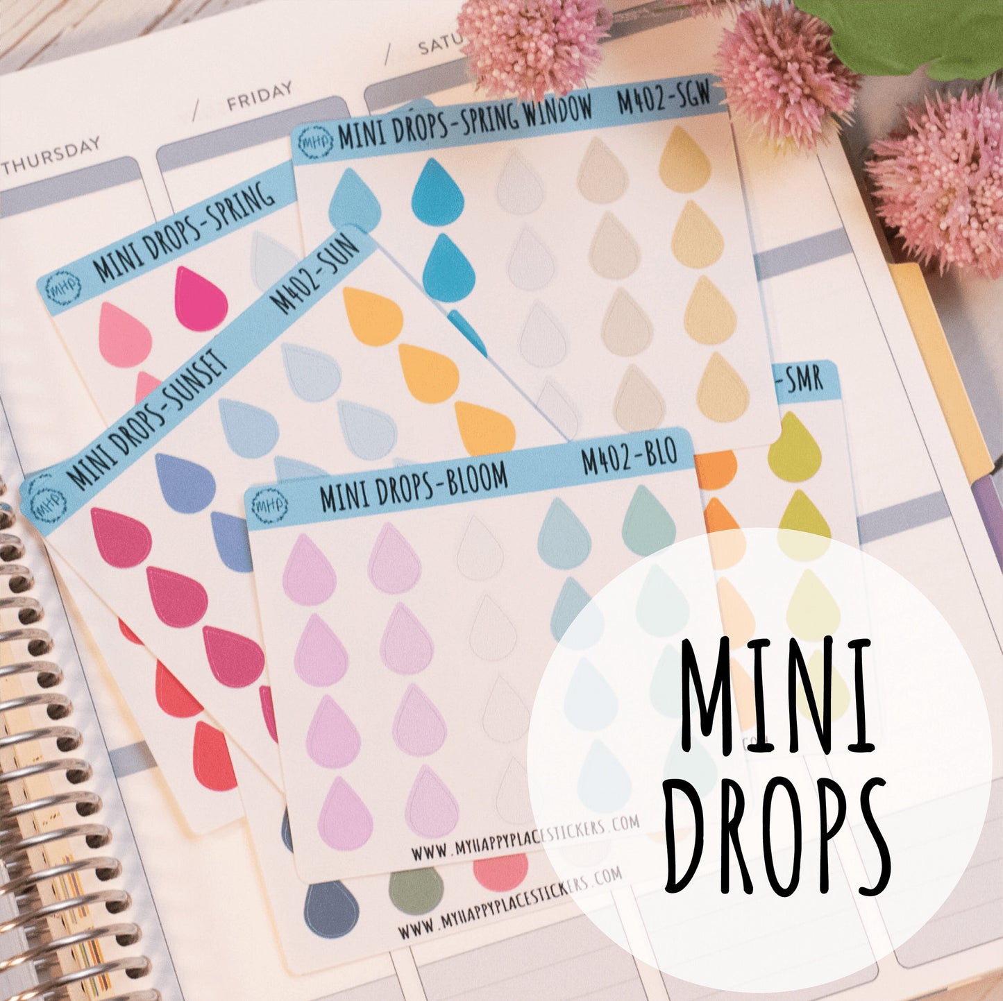 Mini Drops Stickers for Bullet Journals and Planners || M402
