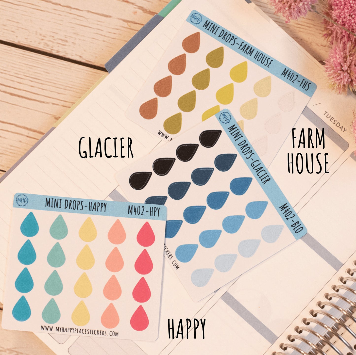 Mini Drops Stickers for Bullet Journals and Planners || M402