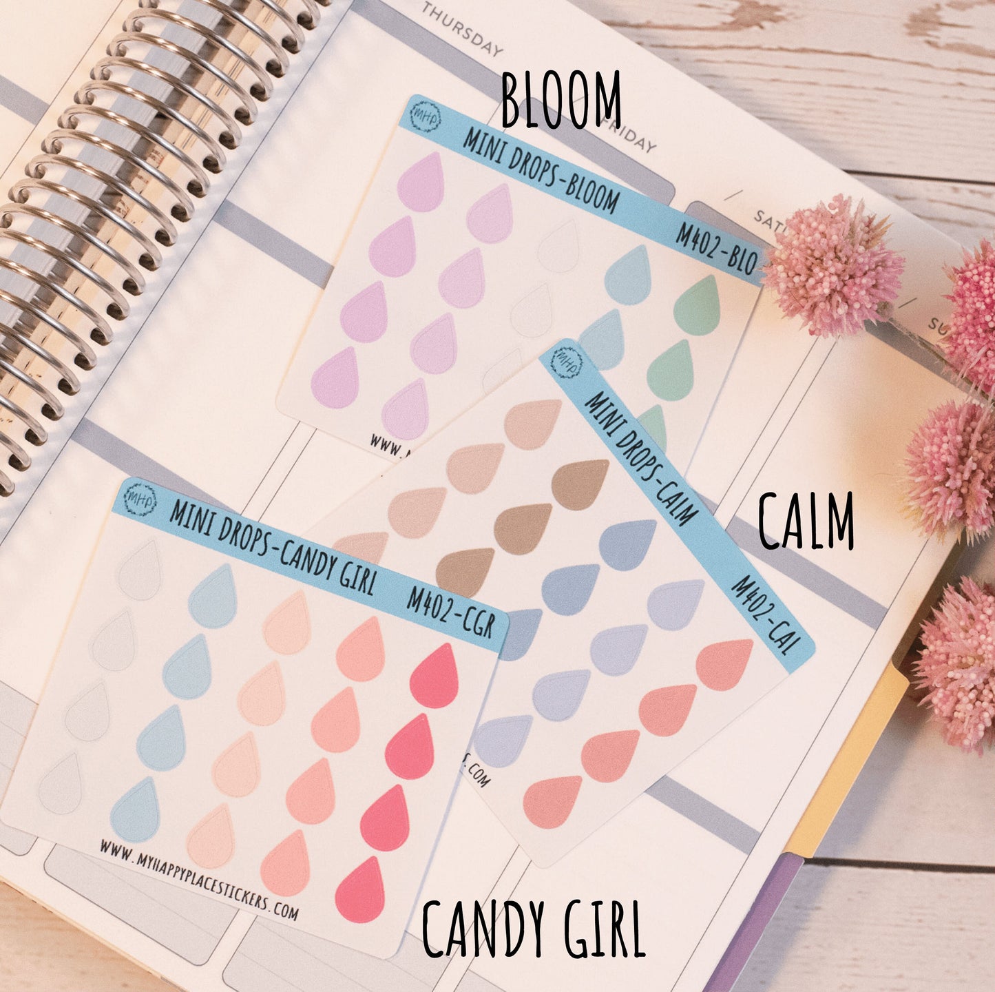 Mini Drops Stickers for Bullet Journals and Planners || M402