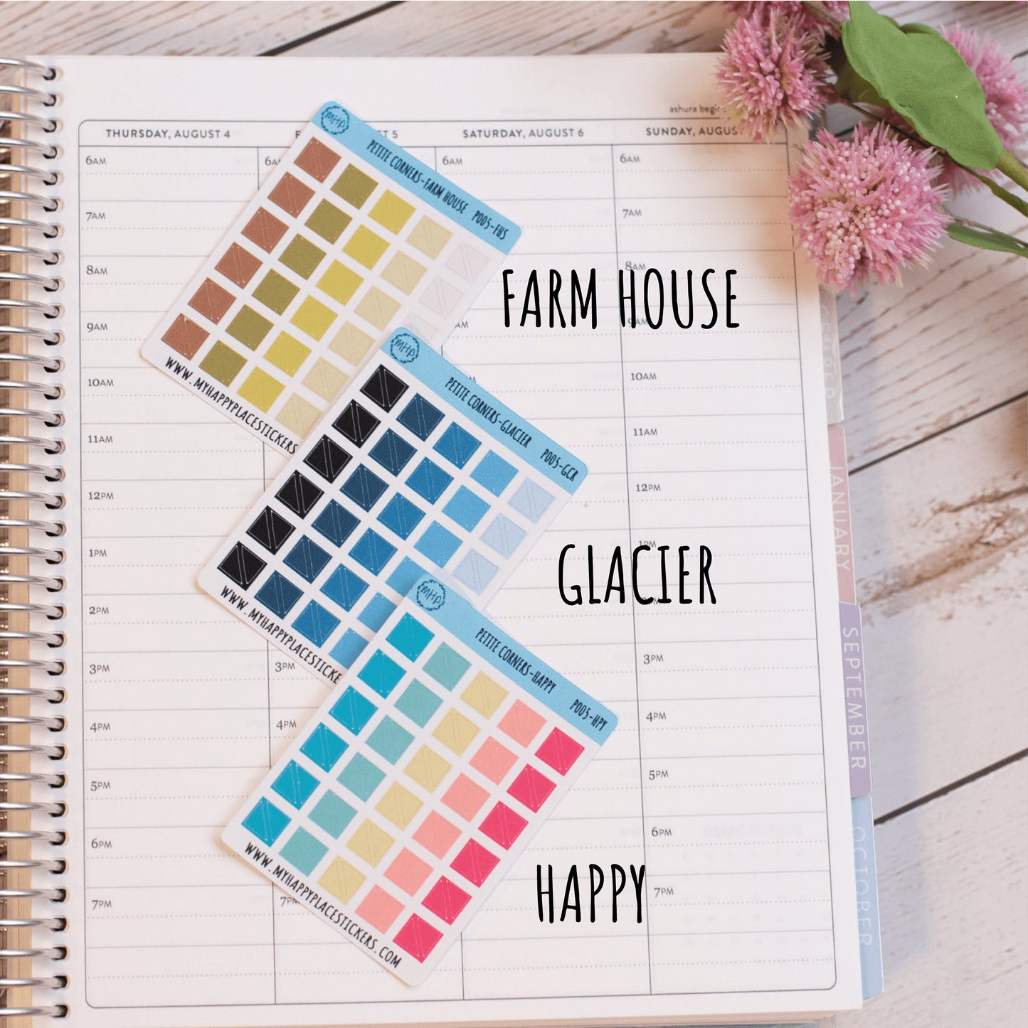 Petite Hexagon Stickers Bullet Journals and Planners, Bullet Point Stickers || P006