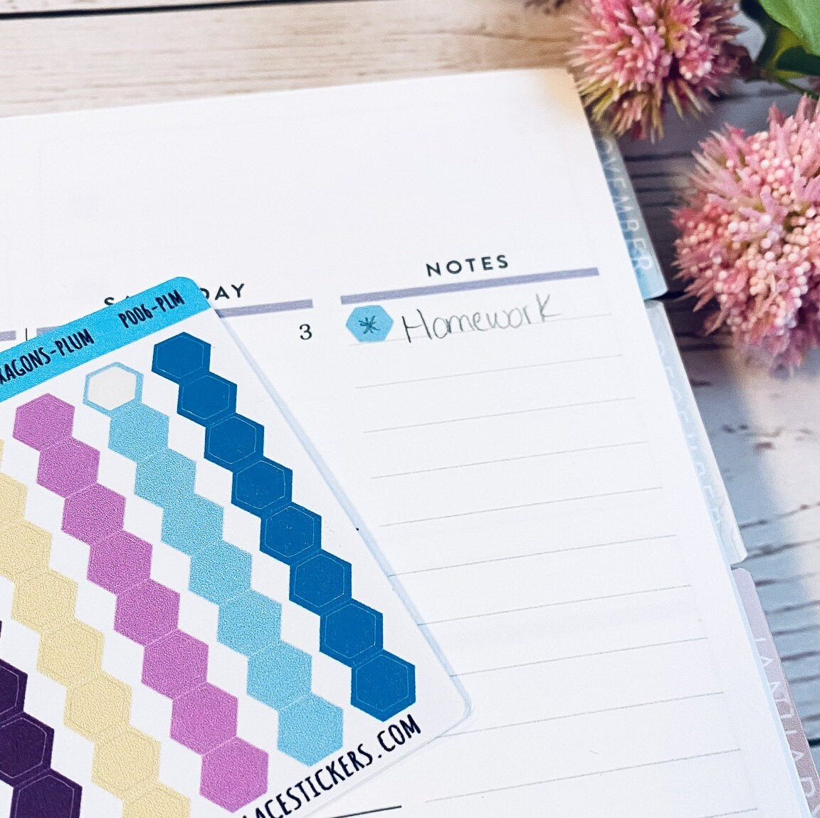 Petite Hexagon Stickers Bullet Journals and Planners, Bullet Point Stickers || P006