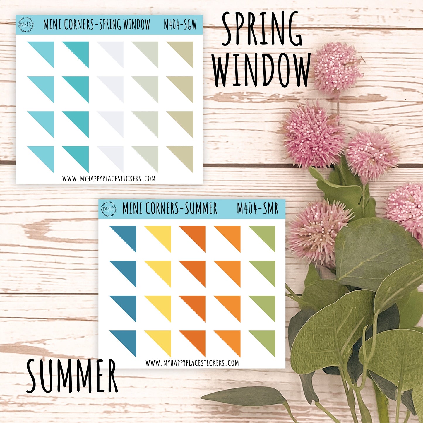 Mini Corner Stickers for Bullet Journals and Planners || M404